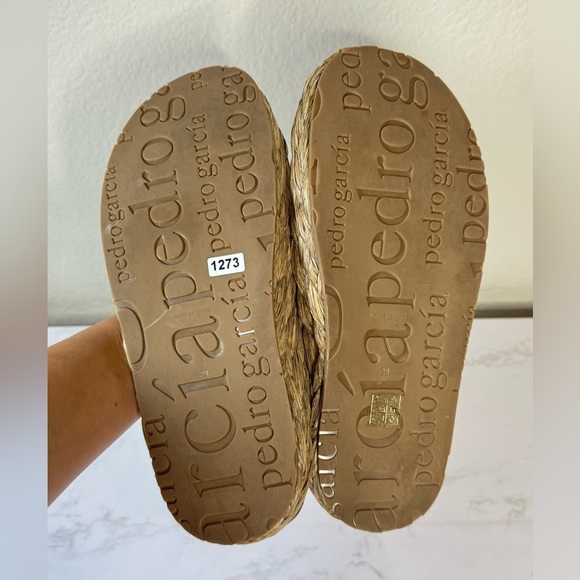Pedro Garcia Raffia Tan Sandals Woven Fitflops Size 39/9 - Picture 5 of 5
